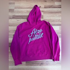 Vintage Y2K Pink Aeropostale Hoodie Spellout Cute Pullover Women’s Large